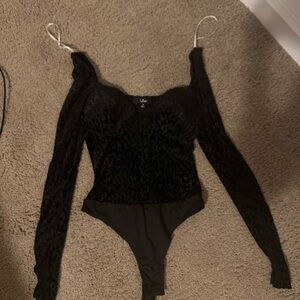 Black leopard bodysuit